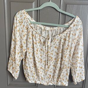 Floral Blouse in Cream and Yellow